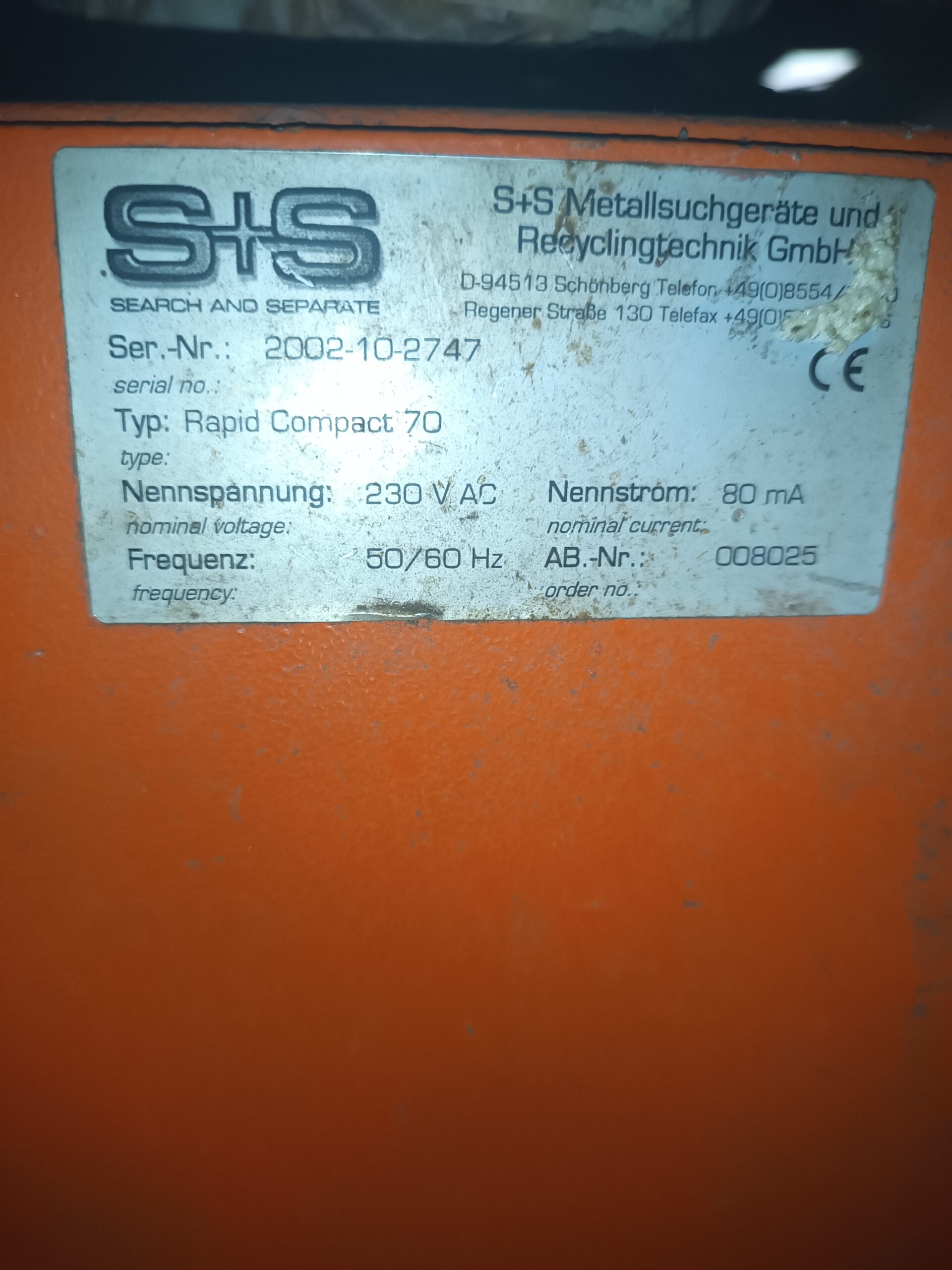 detecteur métaux S+S diametre 100
